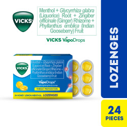 VICKS VAPODROPS LOZENGES HONEY LEMON 24S
