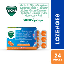 VICKS VAPODROPS LOZNGES ORANGE MNTHL 24S